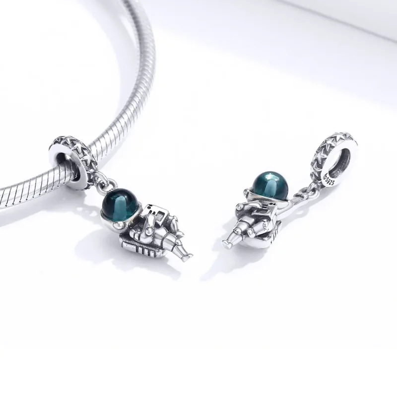 (image for) Pandora Style Silver Bangle Charm, Astronaut - BSC202 - View 4