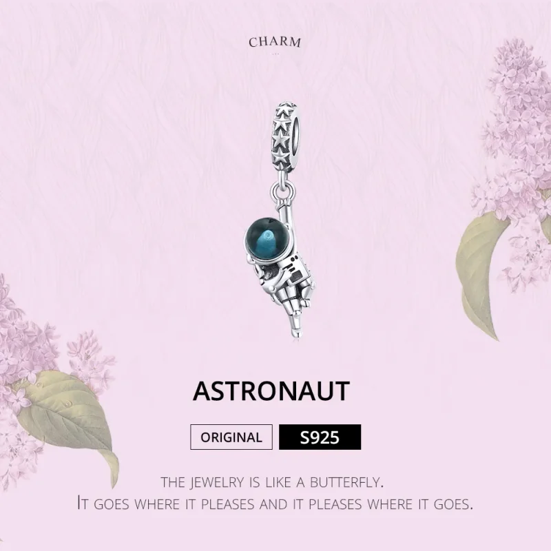 (image for) Pandora Style Silver Bangle Charm, Astronaut - BSC202 - View 6