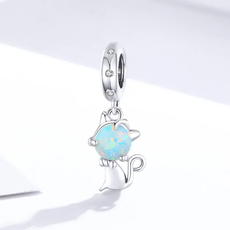 (image for) Pandora Style Silver Bangle Charm, Beloved Kitty - BSC235 - View 2