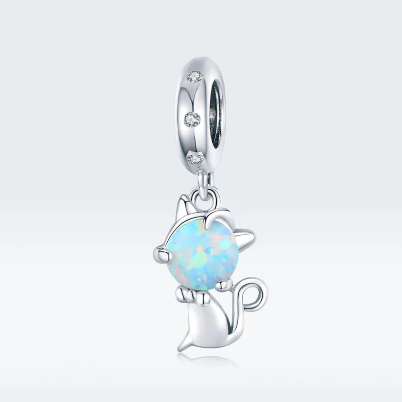 (image for) Pandora Style Silver Bangle Charm, Beloved Kitty - BSC235 - View 5