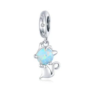 (image for) Pandora Style Silver Bangle Charm, Beloved Kitty - BSC235