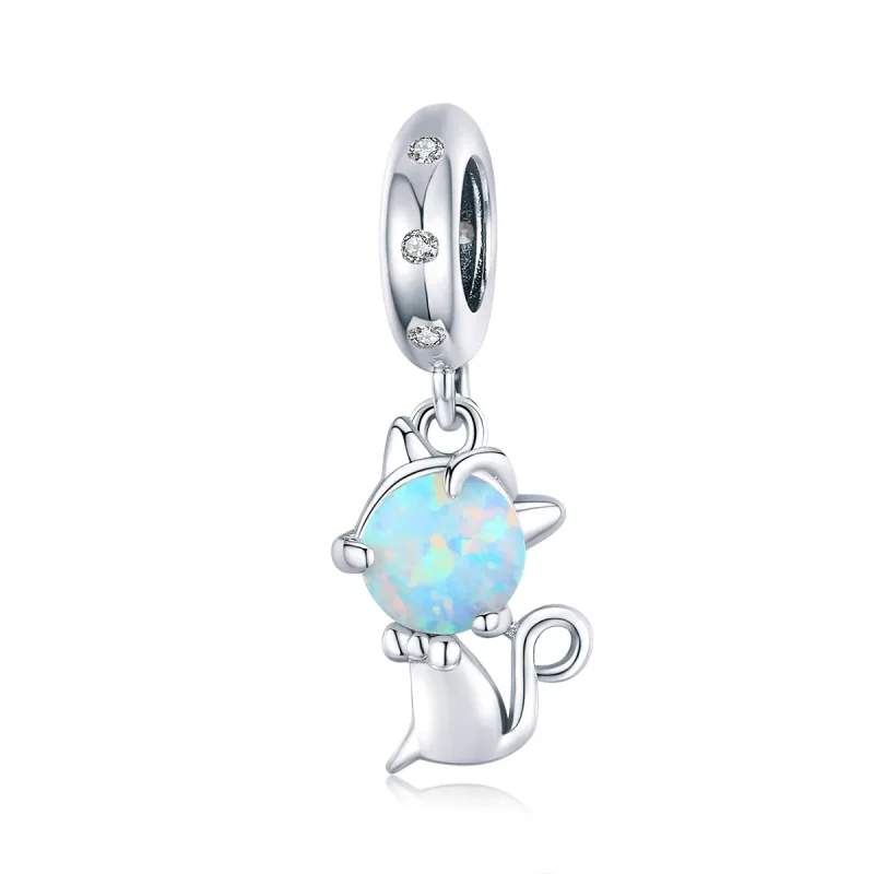 (image for) Pandora Style Silver Bangle Charm, Beloved Kitty - BSC235 - Product Image