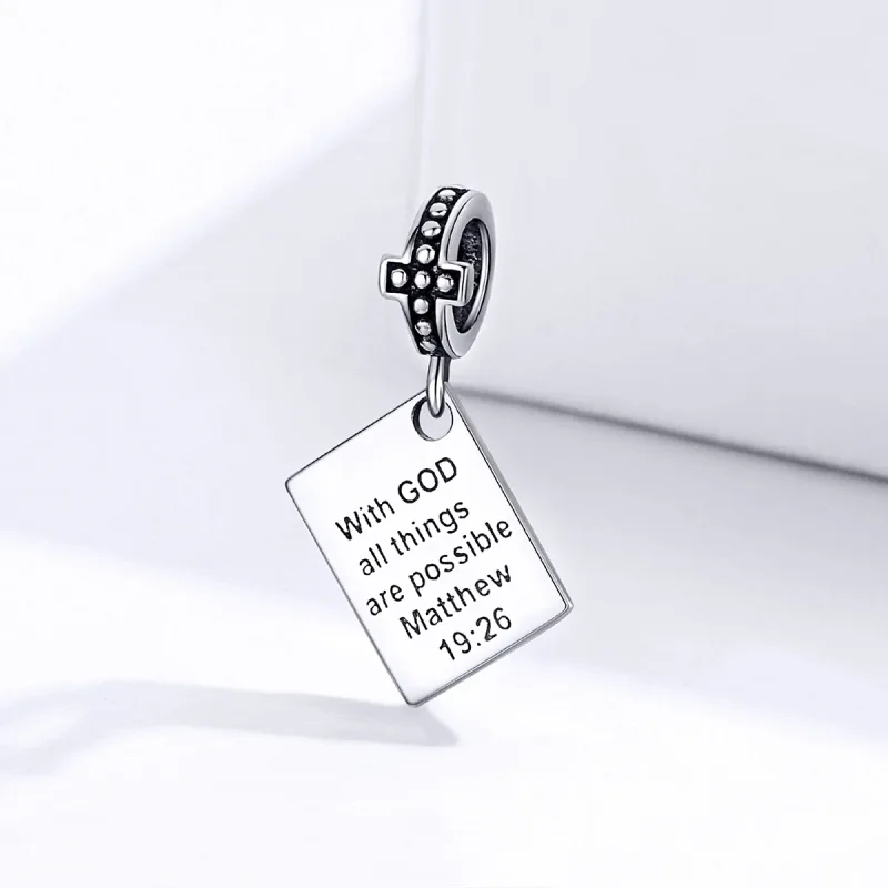 (image for) Pandora Style Silver Bangle Charm, Bible - SCC1424 - View 2