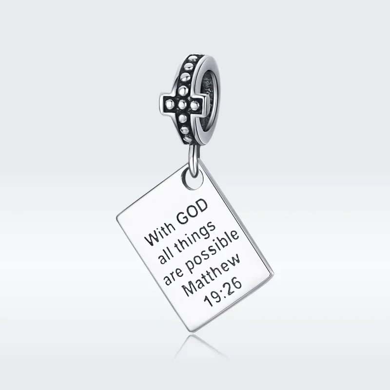 (image for) Pandora Style Silver Bangle Charm, Bible - SCC1424 - View 5