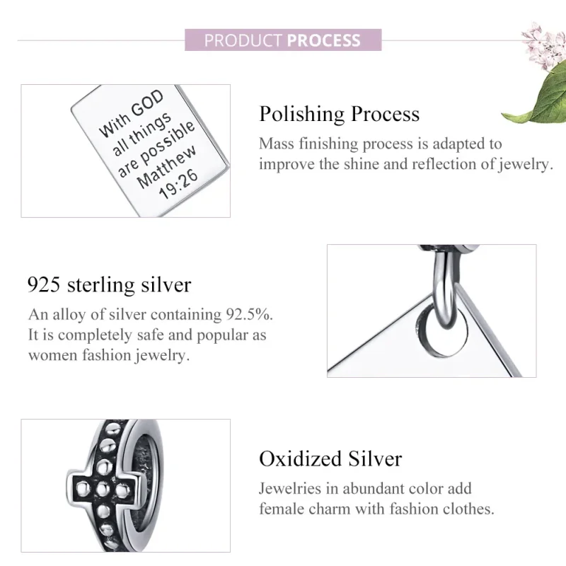 (image for) Pandora Style Silver Bangle Charm, Bible - SCC1424 - View 8