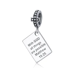 (image for) Pandora Style Silver Bangle Charm, Bible - SCC1424