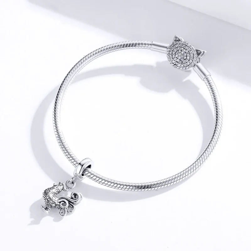 (image for) Pandora Style Silver Bangle Charm, Brave Rooster - SCC1337 - View 3