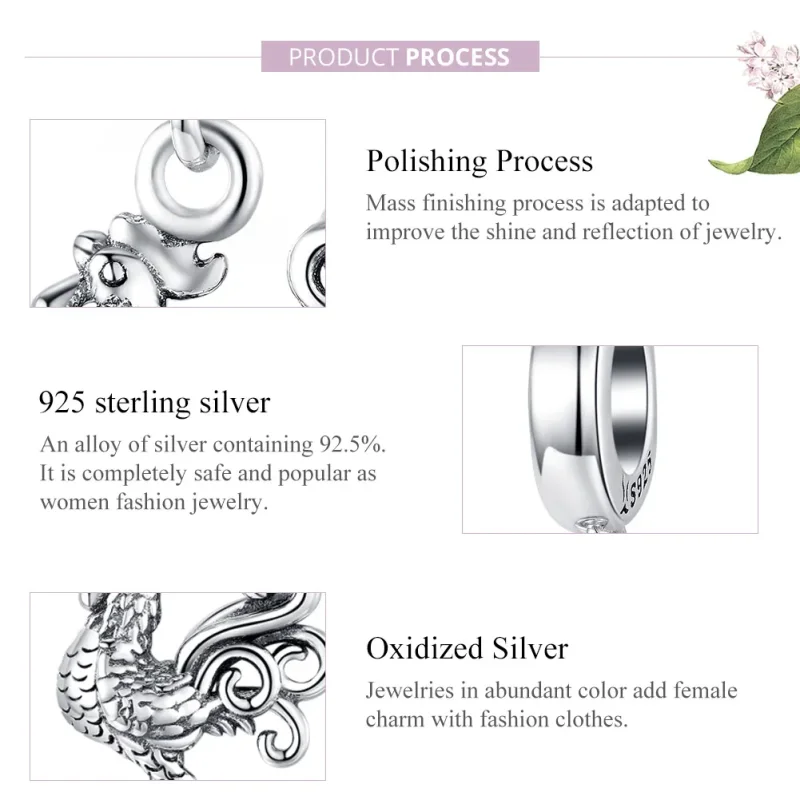 (image for) Pandora Style Silver Bangle Charm, Brave Rooster - SCC1337 - View 8