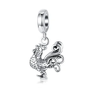 (image for) Pandora Style Silver Bangle Charm, Brave Rooster - SCC1337