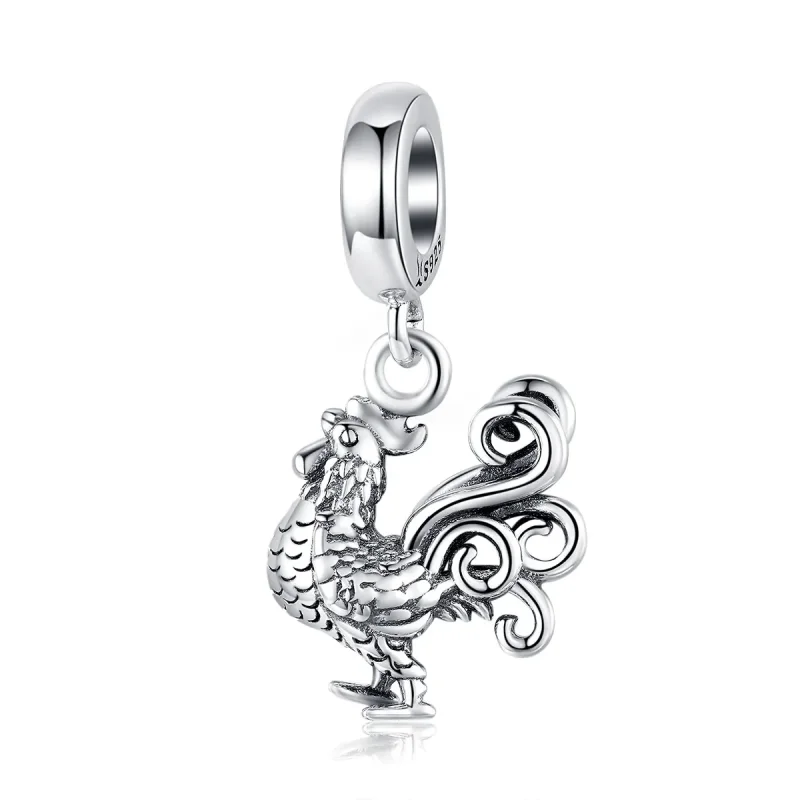 (image for) Pandora Style Silver Bangle Charm, Brave Rooster - SCC1337 - Product Image