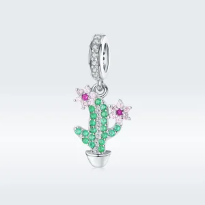 (image for) Pandora Style Silver Bangle Charm, Cactus - BSC121
