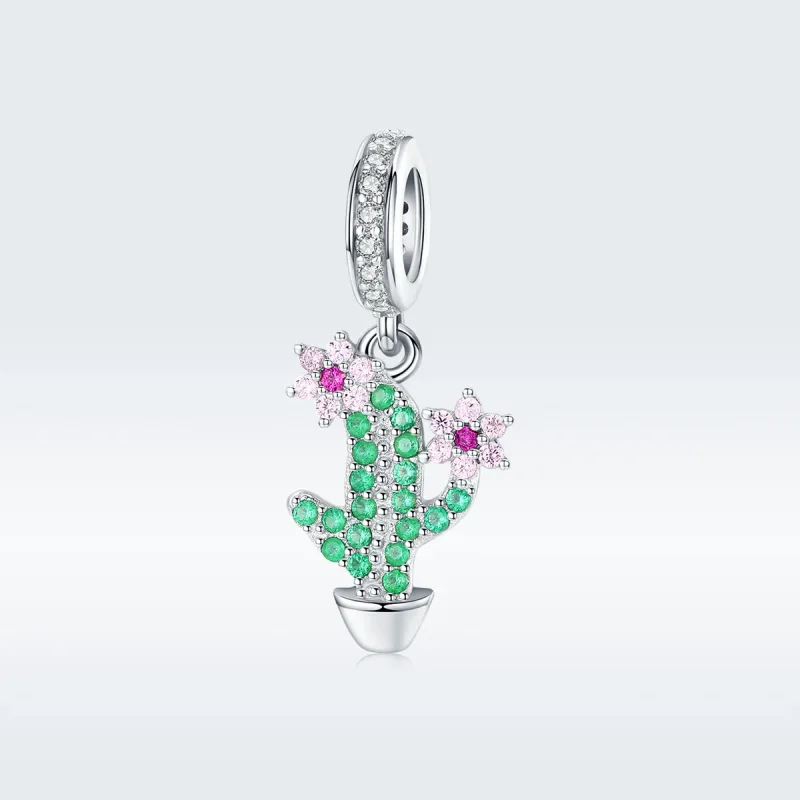 (image for) Pandora Style Silver Bangle Charm, Cactus - BSC121 - Product Image