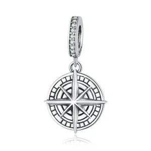(image for) Pandora Style Silver Bangle Charm, Compass - BSC383