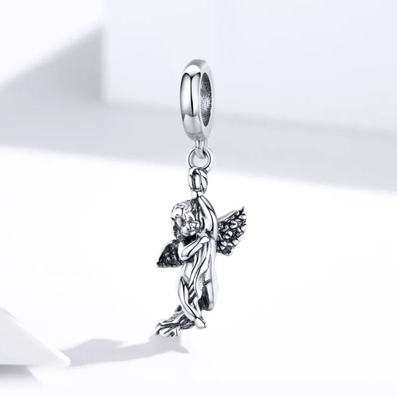 (image for) Pandora Style Silver Bangle Charm, Cupid - SCC1405 - View 2