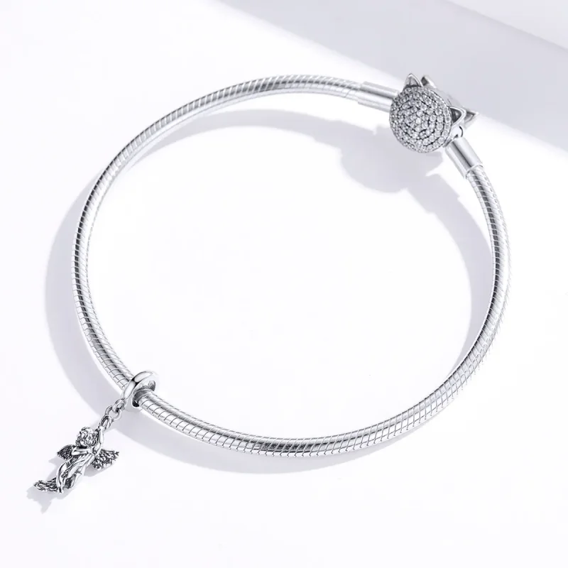 (image for) Pandora Style Silver Bangle Charm, Cupid - SCC1405 - View 3