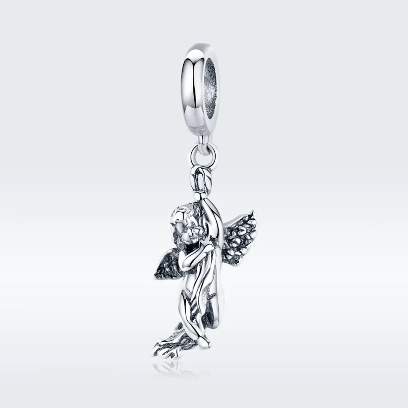 (image for) Pandora Style Silver Bangle Charm, Cupid - SCC1405 - View 5