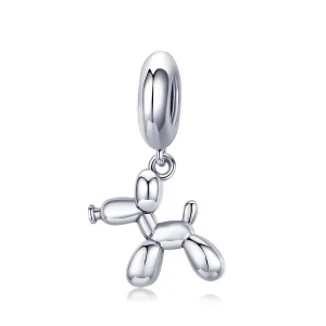 (image for) Pandora Style Silver Bangle Charm, Cute Balloon Dog - SCC981