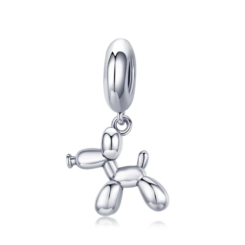 (image for) Pandora Style Silver Bangle Charm, Cute Balloon Dog - SCC981 - Product Image