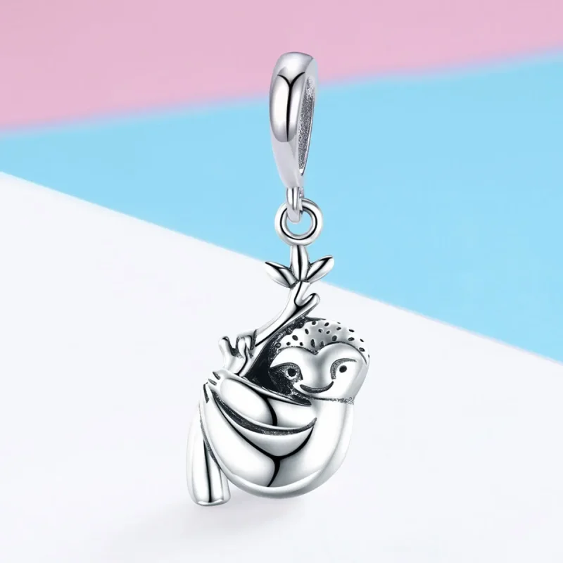 (image for) Pandora Style Silver Bangle Charm, Cute Sloth - SCC866 - View 2