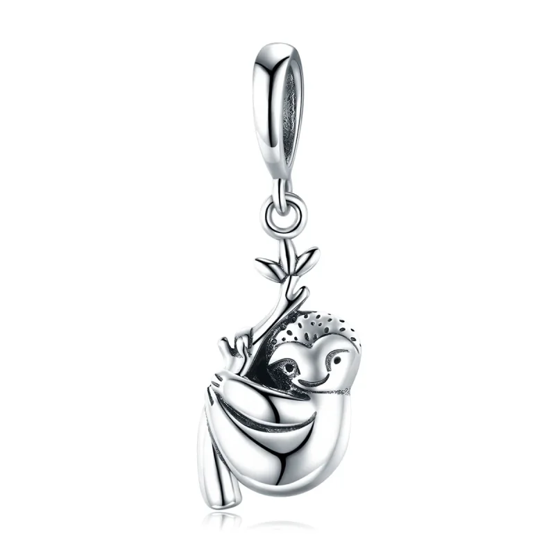 (image for) Pandora Style Silver Bangle Charm, Cute Sloth - SCC866 - Product Image