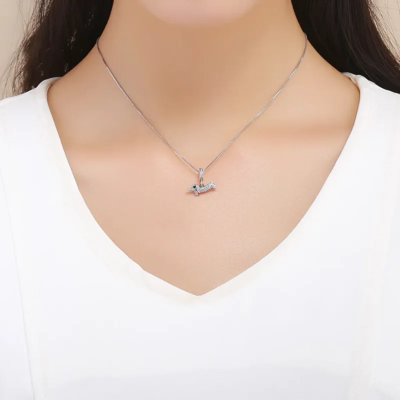 (image for) Pandora Style Silver Bangle Charm, Dachshund Sausage Dog - SCC709 - View 5