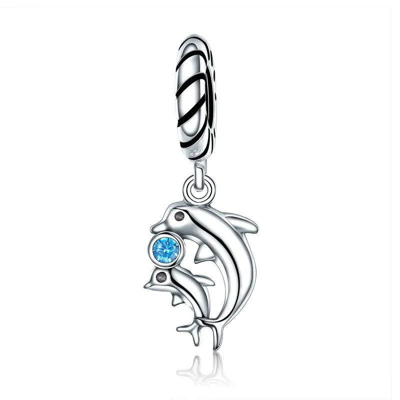 (image for) Pandora Style Silver Bangle Charm, Dolphin - SCC264 - Product Image