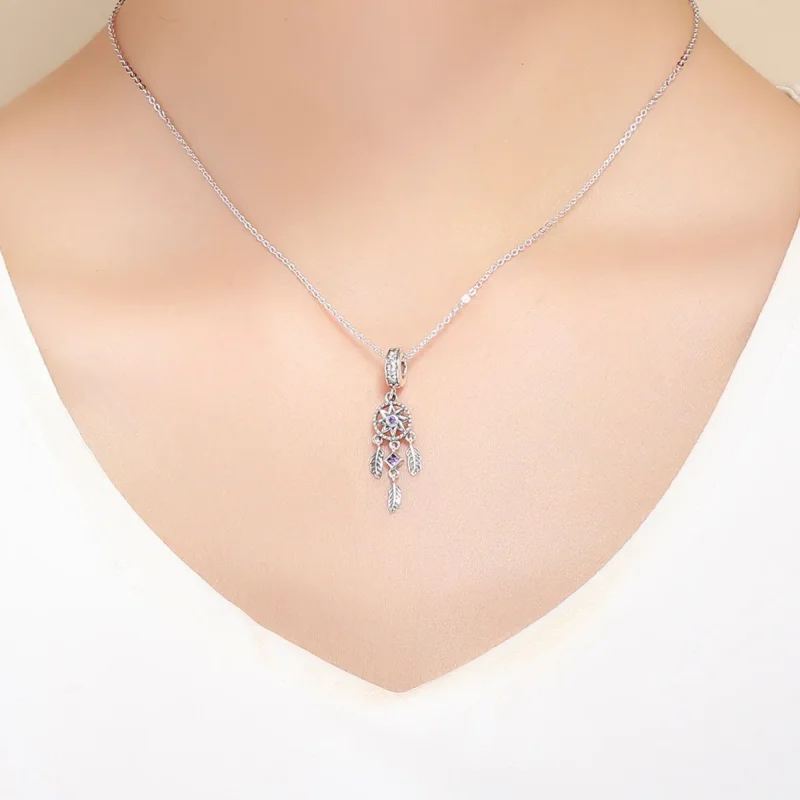 (image for) Pandora Style Silver Bangle Charm, Dreamcatcher - SCC841 - View 5