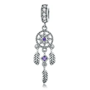 (image for) Pandora Style Silver Bangle Charm, Dreamcatcher - SCC841