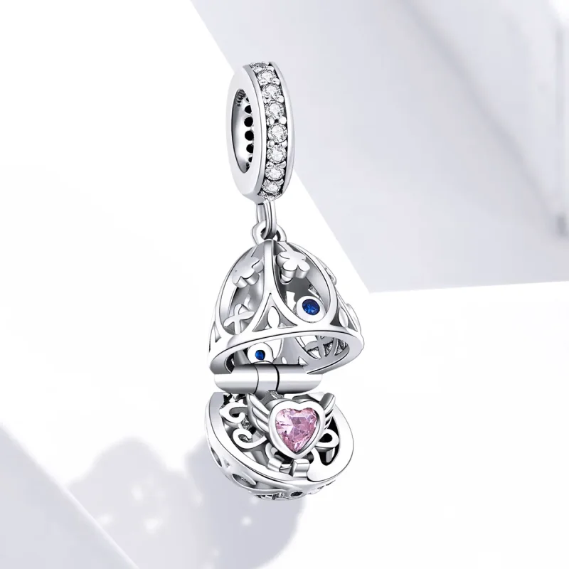 (image for) Pandora Style Silver Bangle Charm, Easter Egg With Treasure - SCC1465 - View 2