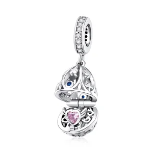 (image for) Pandora Style Silver Bangle Charm, Easter Egg With Treasure - SCC1465