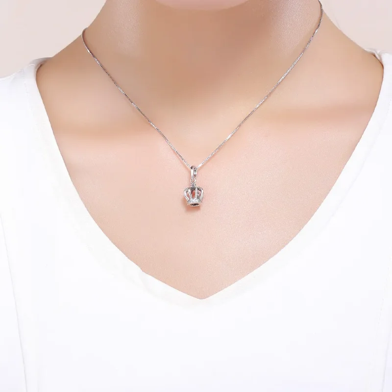 (image for) Pandora Style Silver Bangle Charm, Elegant Crown - SCC781 - View 5