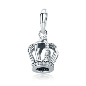 (image for) Pandora Style Silver Bangle Charm, Elegant Crown - SCC781