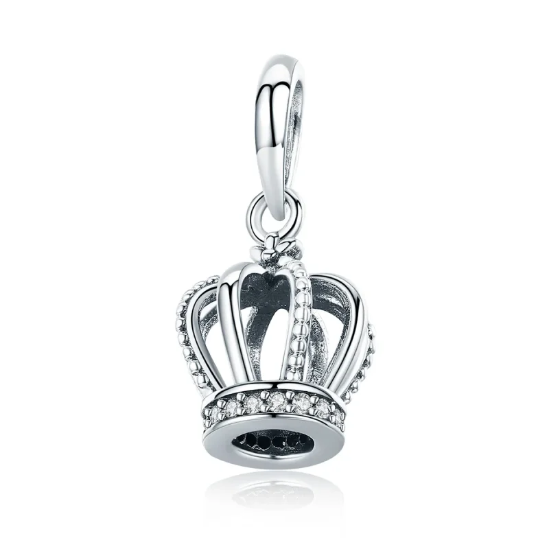 (image for) Pandora Style Silver Bangle Charm, Elegant Crown - SCC781 - Product Image