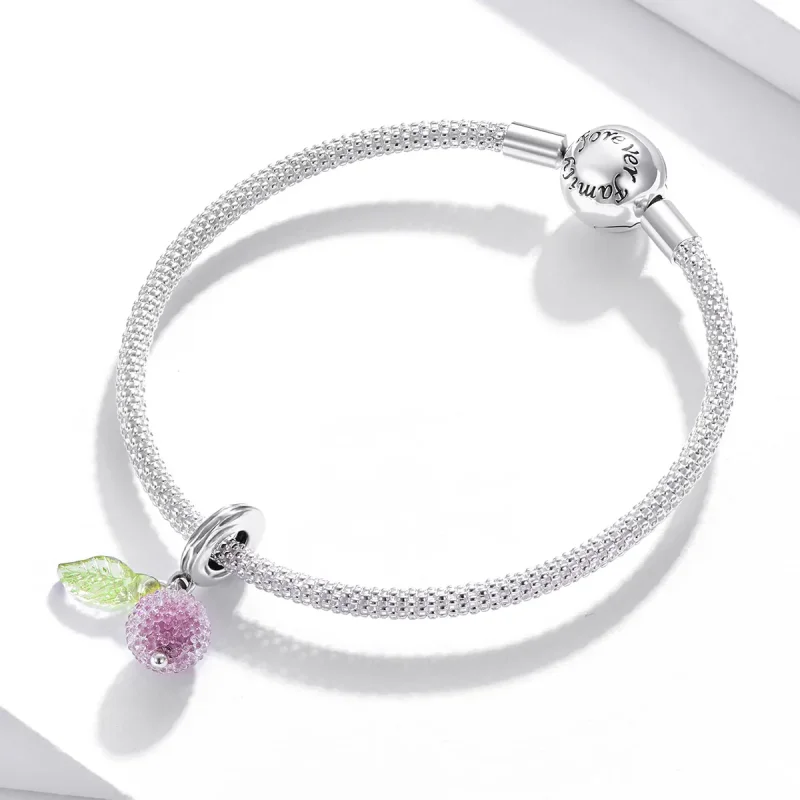 (image for) Pandora Style Silver Bangle Charm, Fruit - SCC1802 - View 3