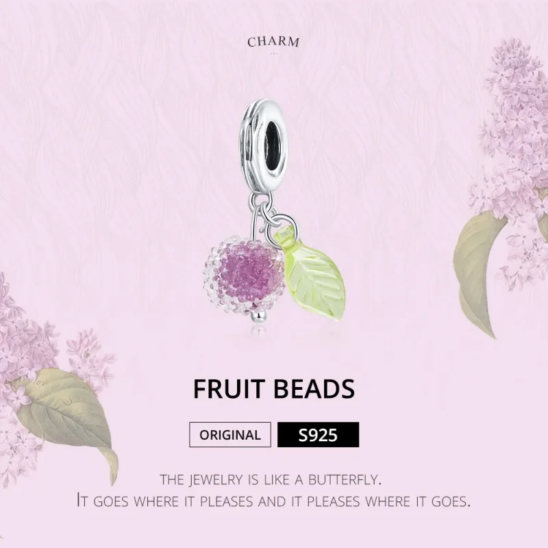 (image for) Pandora Style Silver Bangle Charm, Fruit - SCC1802 - View 6