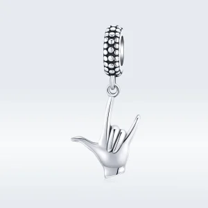 (image for) Pandora Style Silver Bangle Charm, Gesture - SCC1438