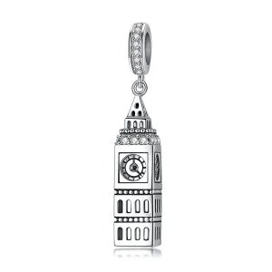 (image for) Pandora Style Silver Bangle Charm, Great Britain Big Ben - SCC868