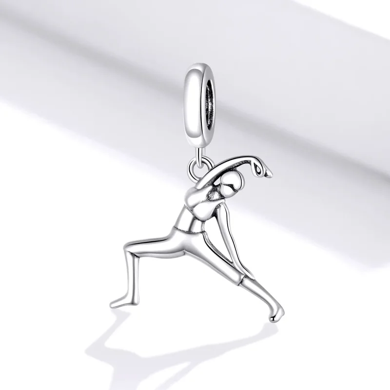 (image for) Pandora Style Silver Bangle Charm, Gymnastics - BSC386 - View 2