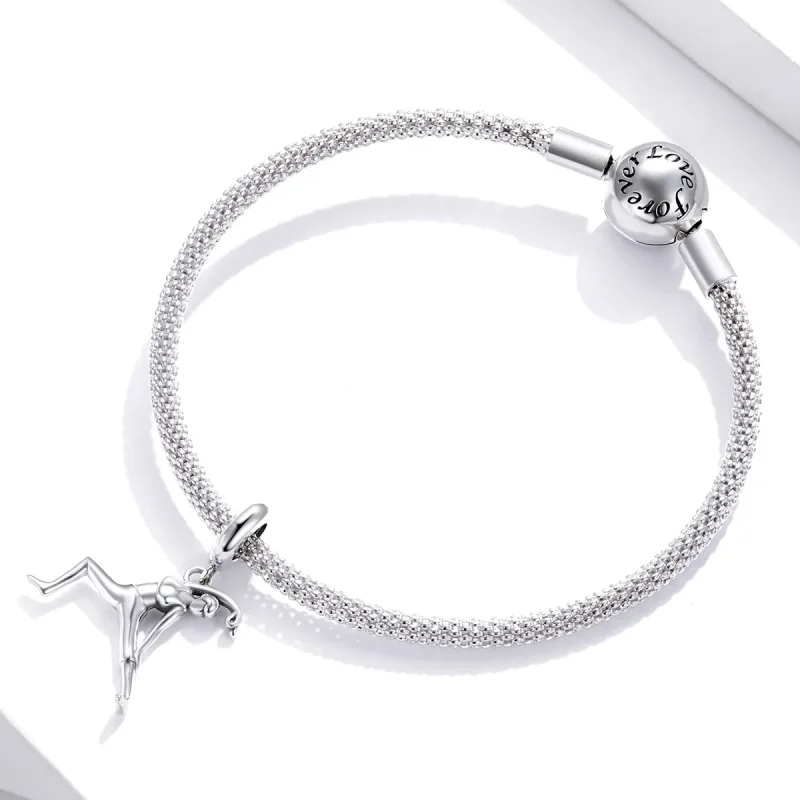 (image for) Pandora Style Silver Bangle Charm, Gymnastics - BSC386 - View 3