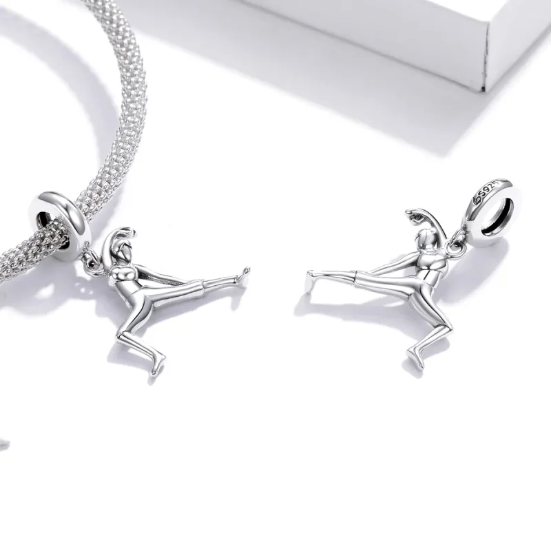 (image for) Pandora Style Silver Bangle Charm, Gymnastics - BSC386 - View 4