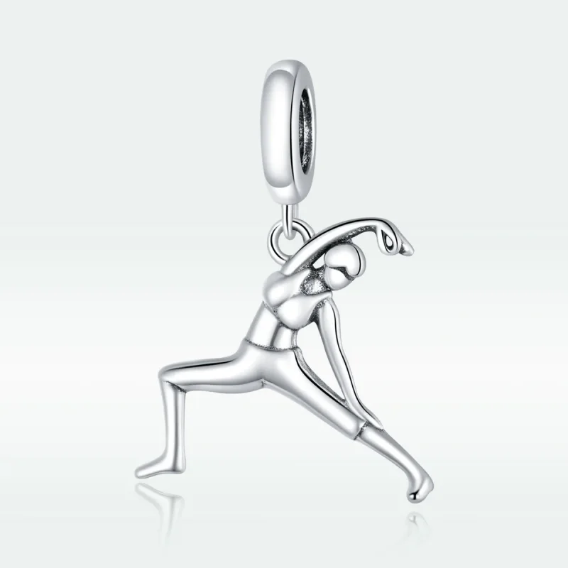 (image for) Pandora Style Silver Bangle Charm, Gymnastics - BSC386 - View 5