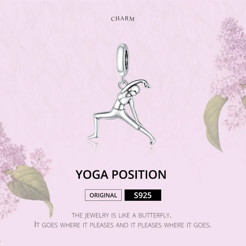 (image for) Pandora Style Silver Bangle Charm, Gymnastics - BSC386 - View 6