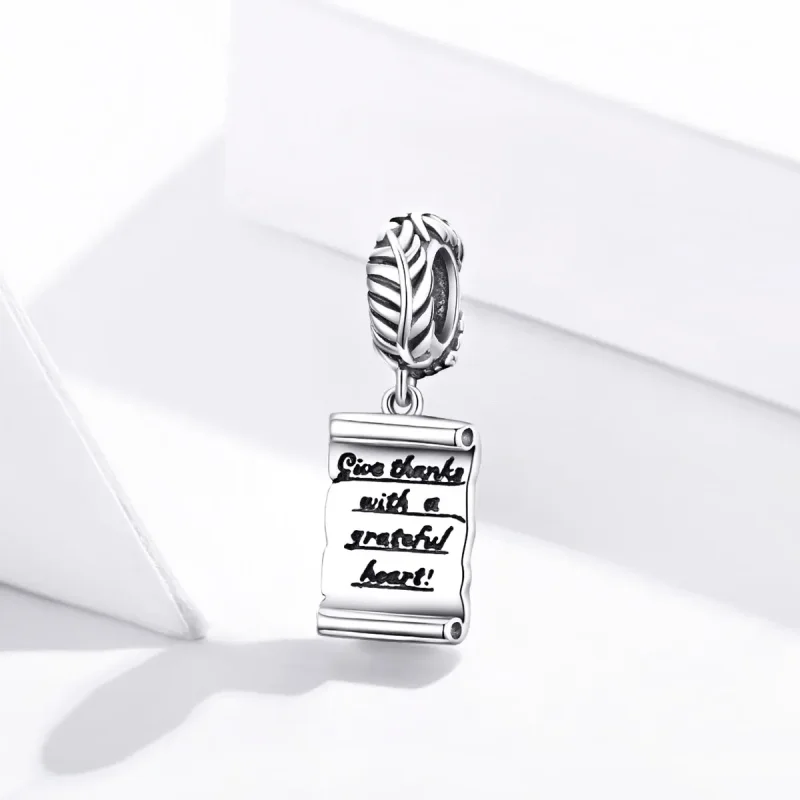 (image for) Pandora Style Silver Bangle Charm, Handwritten Letter - SCC1605 - View 2