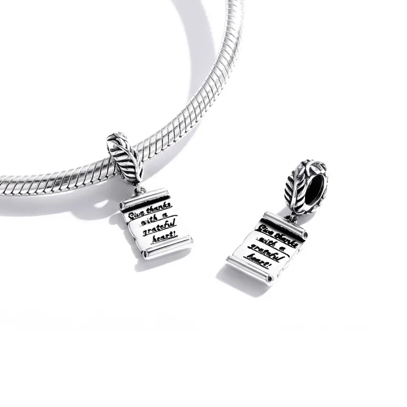 (image for) Pandora Style Silver Bangle Charm, Handwritten Letter - SCC1605 - View 4