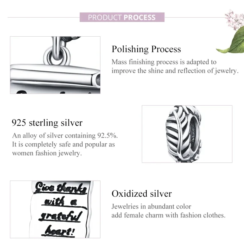 (image for) Pandora Style Silver Bangle Charm, Handwritten Letter - SCC1605 - View 8