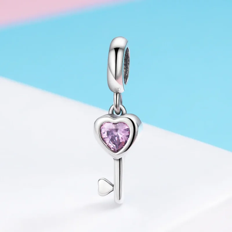 (image for) Pandora Style Silver Bangle Charm, Heart Spoon - SCC638 - View 4