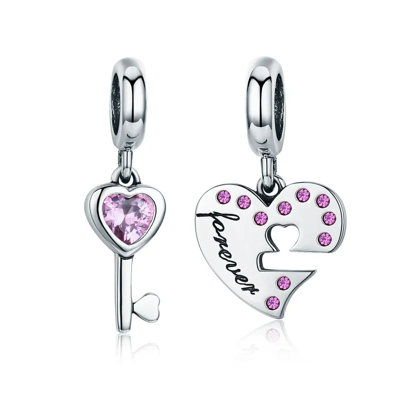 (image for) Pandora Style Silver Bangle Charm, Heart Spoon - SCC638 - Product Image