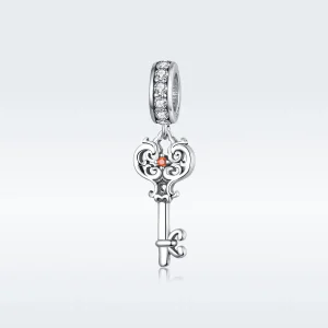 (image for) Pandora Style Silver Bangle Charm, Heartslock - BSC092