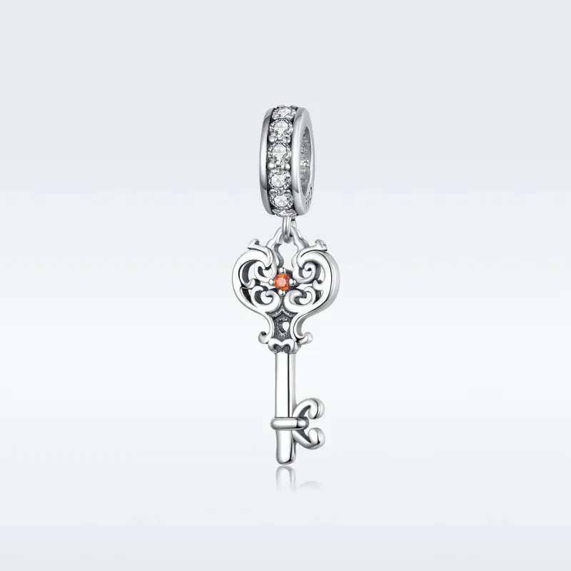 (image for) Pandora Style Silver Bangle Charm, Heartslock - BSC092 - Product Image