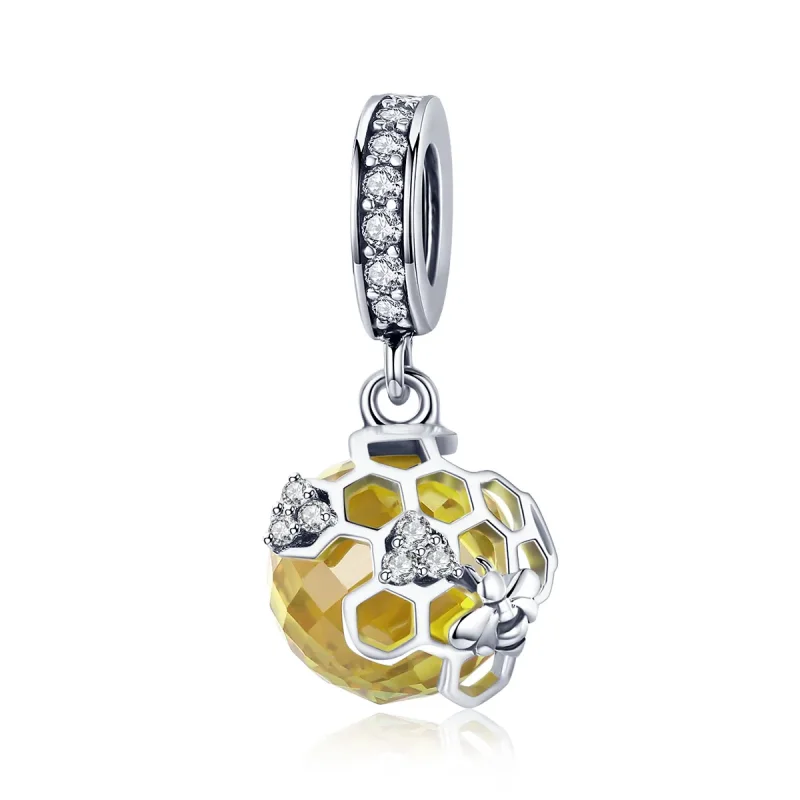 (image for) Pandora Style Silver Bangle Charm, Honeycomb - SCC879 - Product Image